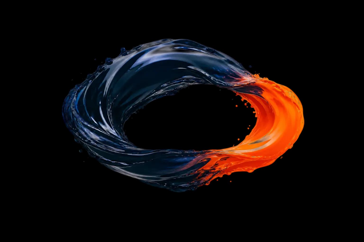 A loop of flowing ink — the backflow